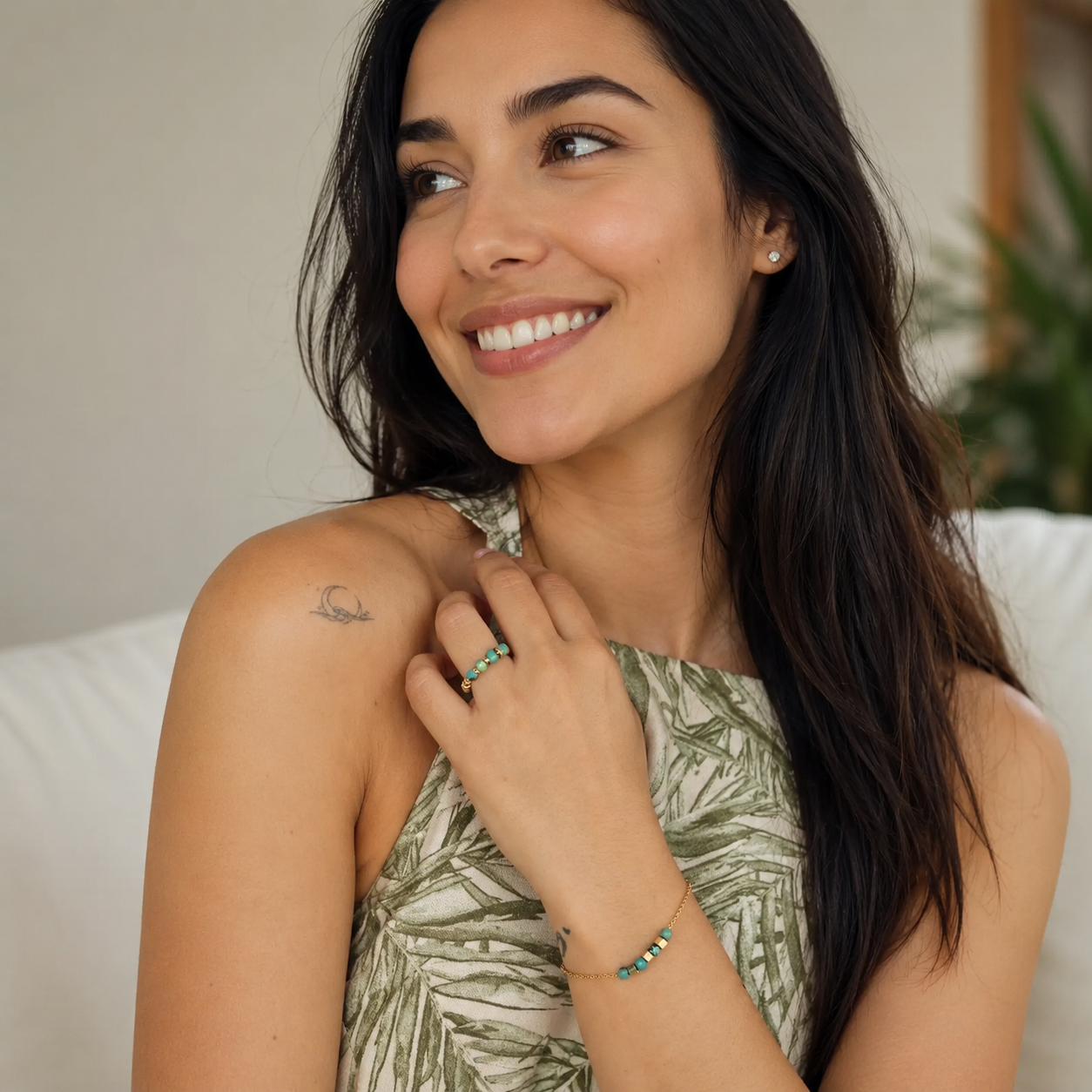 Pulsera y Anillo Calma y Fuerza Turquesa