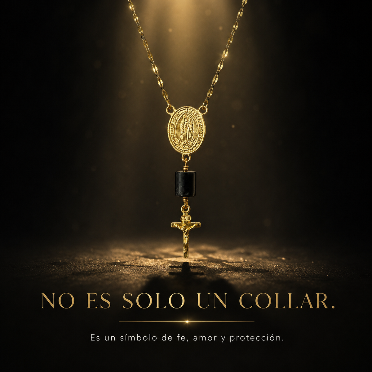 Collar con Virgen de Guadalupe y Medalla Milagrosa en diseño de doble faz