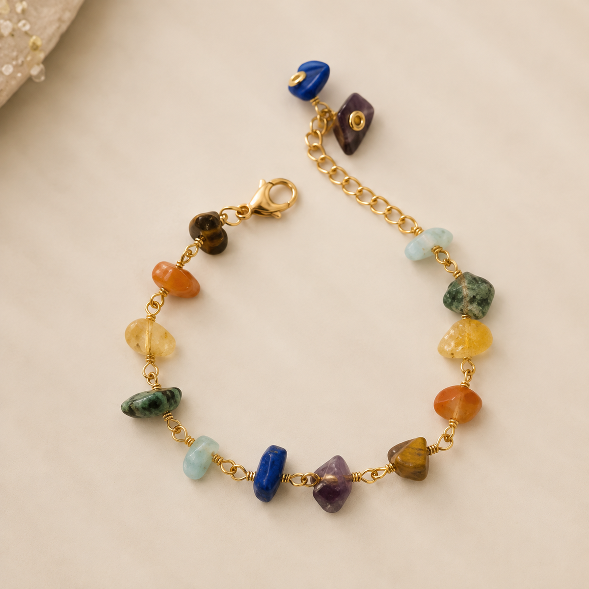 Pulsera 7 Chakras con piedras naturales de diferentes colores