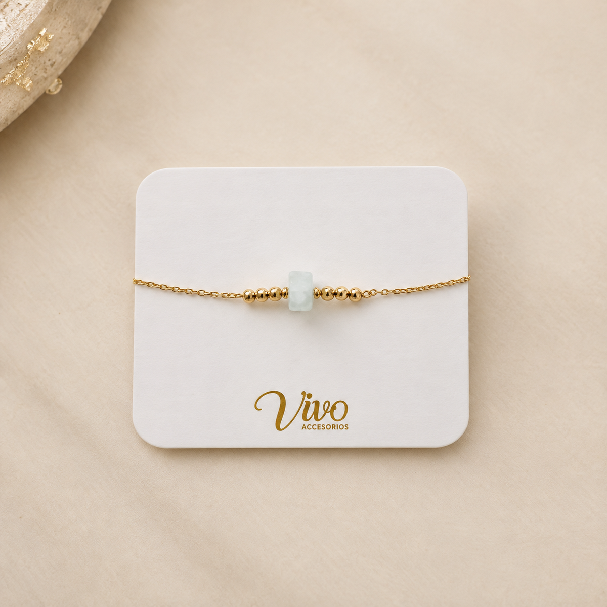 Pulsera Serenidad de aguamarina natural en su presentación